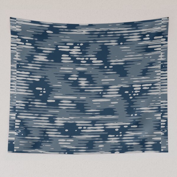 Item preview, Winter Camouflage Lines Sketch Patterns in Blue Shades designed and sold by ShopieHome.