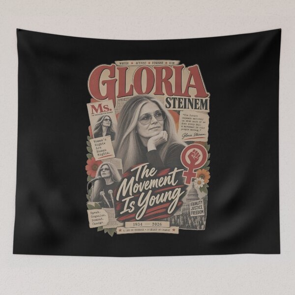 Item preview, Gloria Steinem - Gloria Steinem Memorial - Feminist Quote - Feminist Icon - The Movement Is Young Top designed and sold by FrancesRobb.