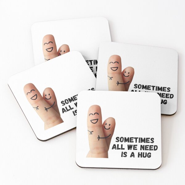 Item preview, Sometimes All We Need Is a Hug – Cute Smiley Finger Hug Design designed and sold by CutieGalore.