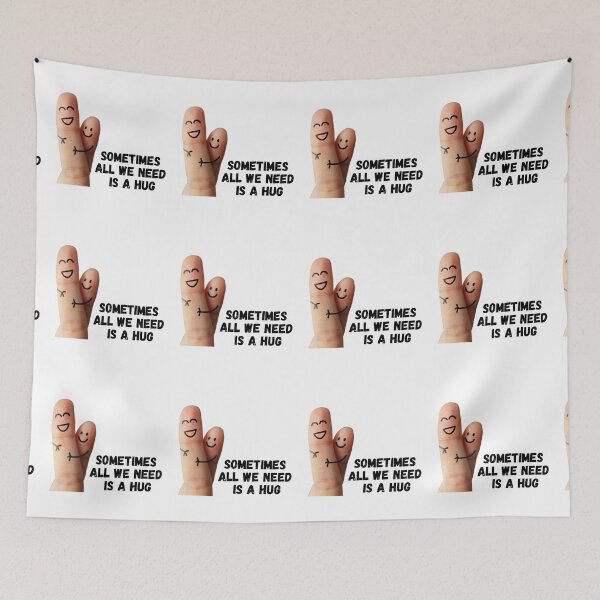 Item preview, Sometimes All We Need Is a Hug – Cute Smiley Finger Hug Design designed and sold by CutieGalore.