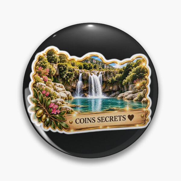 Item preview, Secret Waterfall Ardèche France Vintage Travel Sticker – French Nature Adventure Aesthetic designed and sold by AstraDrip Studio.