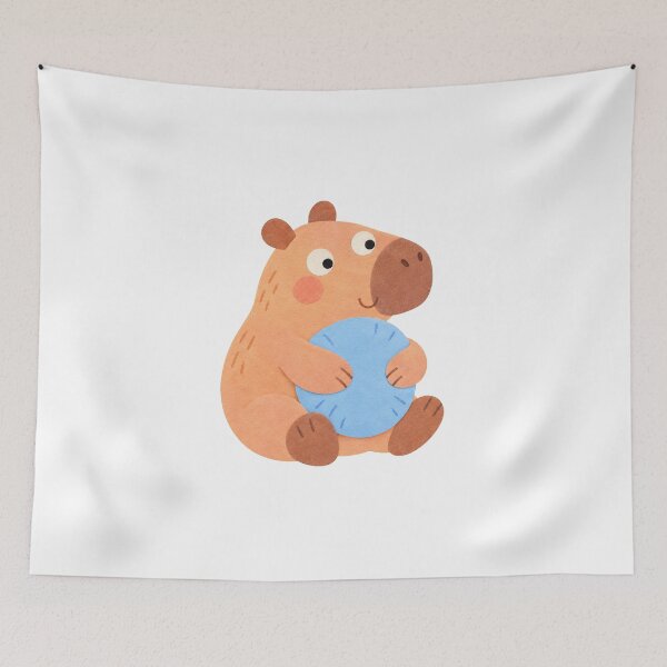 Item preview, Capybara with a Round Cushion designed and sold by The-Art-of-D.