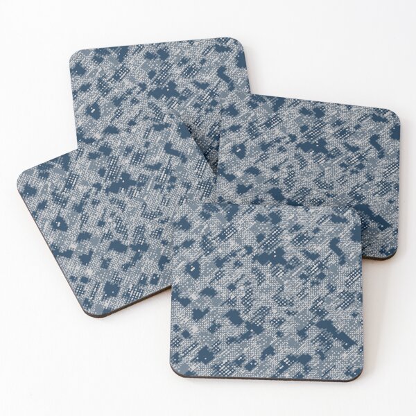 Item preview, Winter Camouflage Dots Sketch Patterns in Blue Shades designed and sold by ShopieHome.