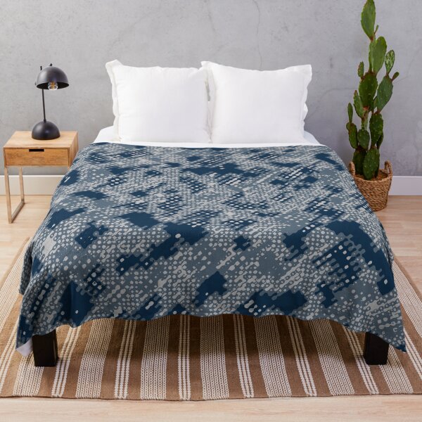 Item preview, Winter Camouflage Dots Sketch Patterns in Blue Shades designed and sold by ShopieHome.