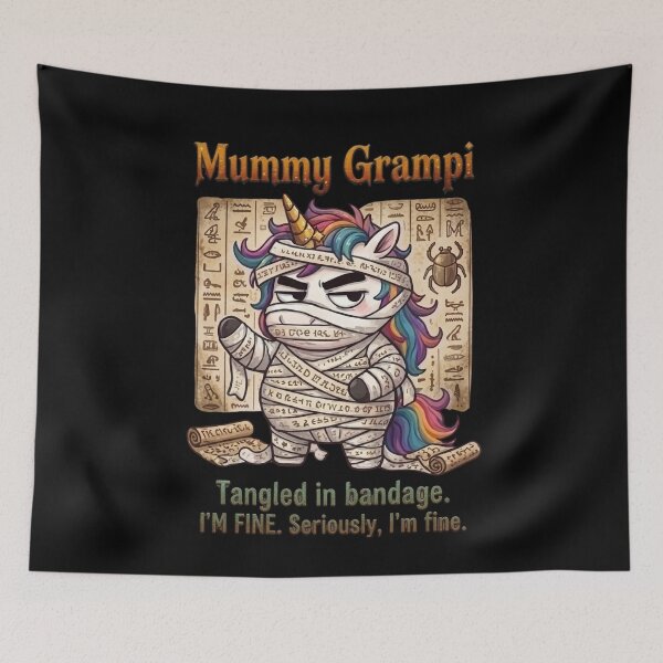 Item preview, Mummy Grampi Tangled In Bandage Funny Halloween Unicorn designed and sold by Sitred123.