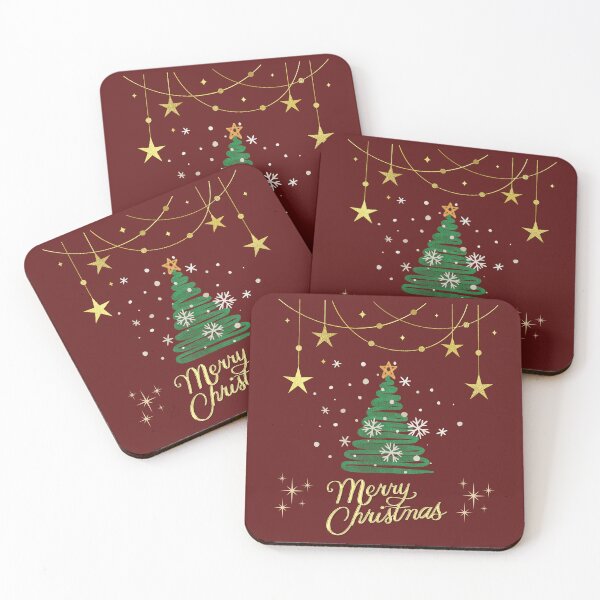 Item preview, Elegant Merry Christmas Tree Gold Stars Holiday Design designed and sold by DanielBDesigns.