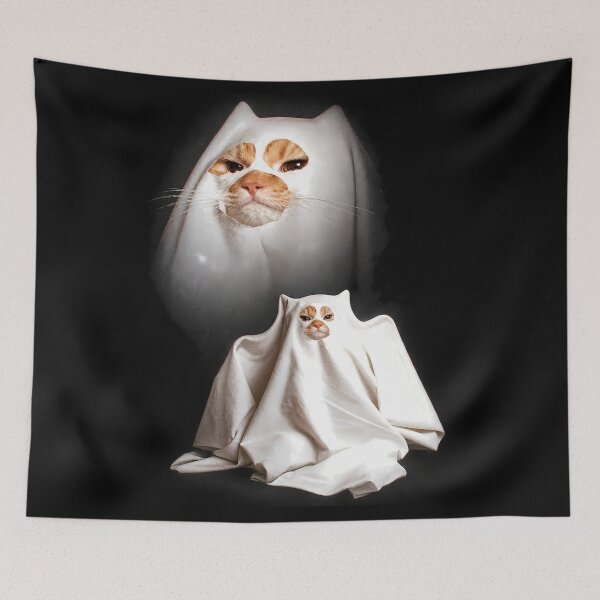 Item preview, Ghost Kitten, Retro Halloween Cat designed and sold by Watersongnerd.