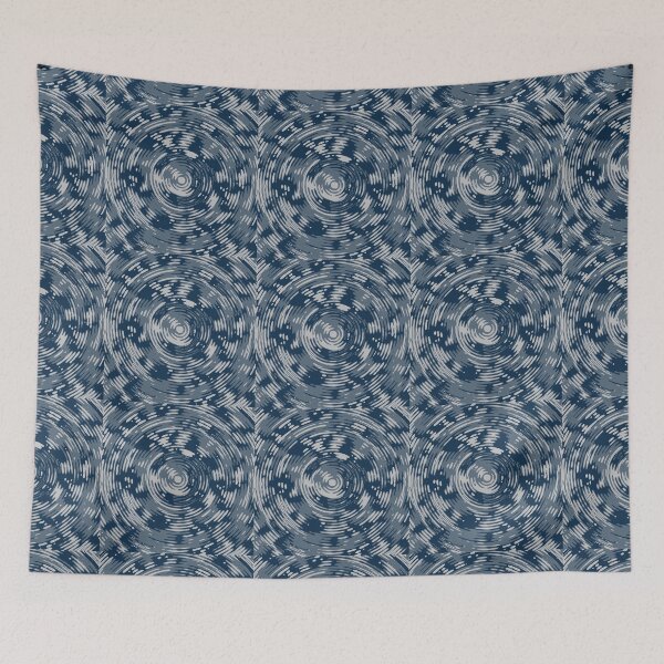 Item preview, Winter Camouflage Circles Sketch Patterns in Blue Shades designed and sold by ShopieHome.