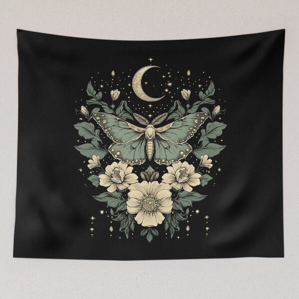 Item preview, Goblincore Moth and Butterfly moonphases Flowers cottagecore designed and sold by ALICIAxGONZALEZ.