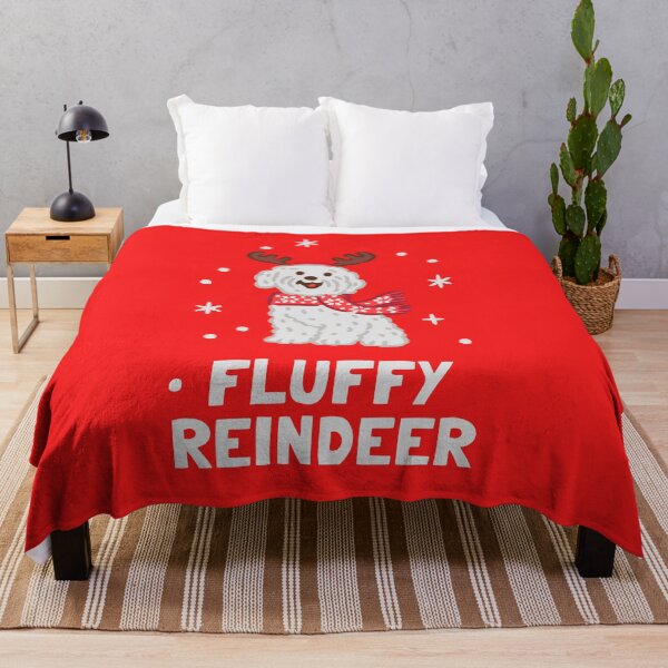 Item preview, White Poodle Dog wearing Christmas Reindeer Antlers designed and sold by monkik.