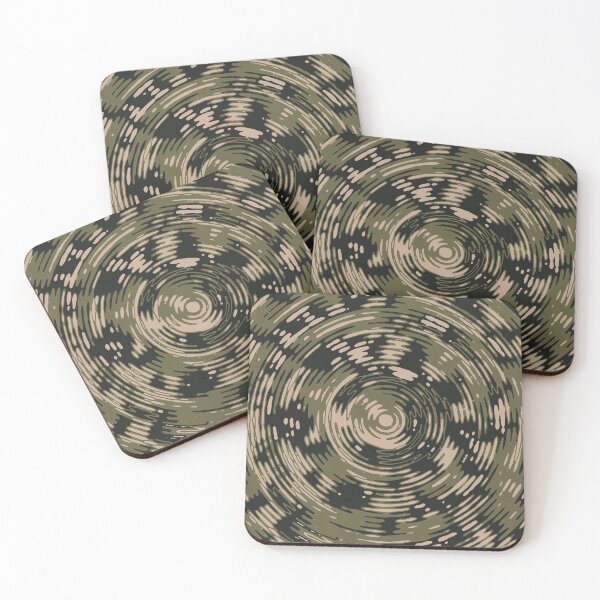 Item preview, Military Camouflage Circles Sketch Patterns in Green, Beige and Black designed and sold by ShopieHome.