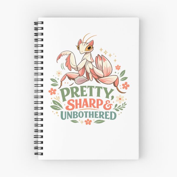 Item preview, Pretty Sharp and Unbothered Praying Mantis Funny Floral Retro Art Design designed and sold by inkoutninja.