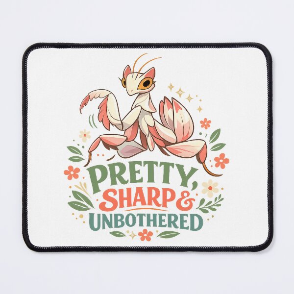 Item preview, Pretty Sharp and Unbothered Praying Mantis Funny Floral Retro Art Design designed and sold by inkoutninja.