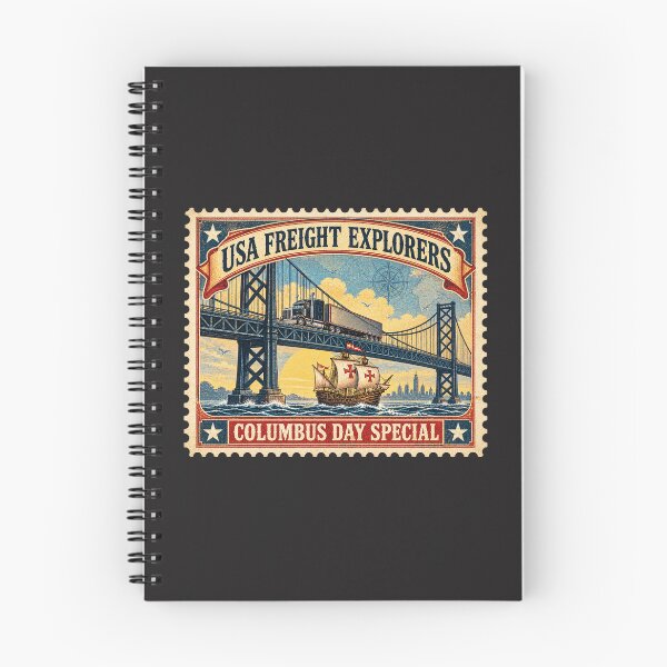 Item preview, USA Freight Explorers | Columbus Day Special | Vintage Postage Stamp Semi Truck Art designed and sold by NomadForge.