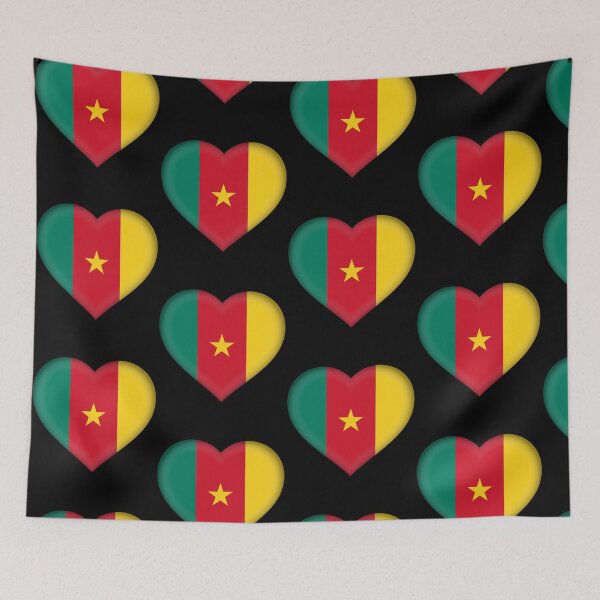 Item preview, Cameroonian 3D Flag Heart Cameroon Love Design designed and sold by YAZ.