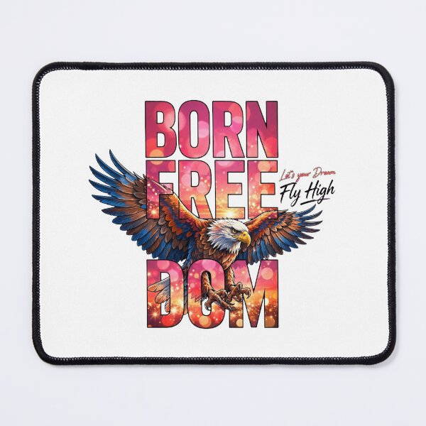 Item preview, Born Freedom Eagle Sunset Motivational Quote Art designed and sold by Vibe-Vary.