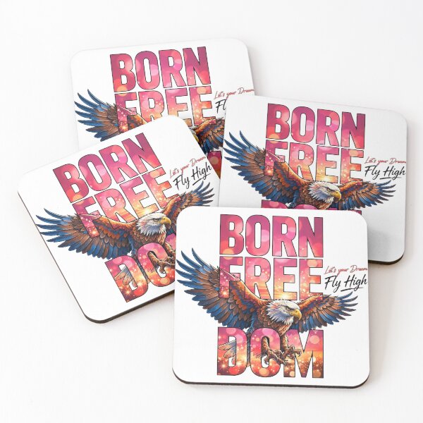 Item preview, Born Freedom Eagle Sunset Motivational Quote Art designed and sold by Vibe-Vary.