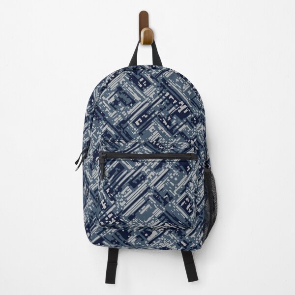 Item preview, Winter Camouflage Distorted Lines Patterns in Blue Shades designed and sold by ShopieHome.