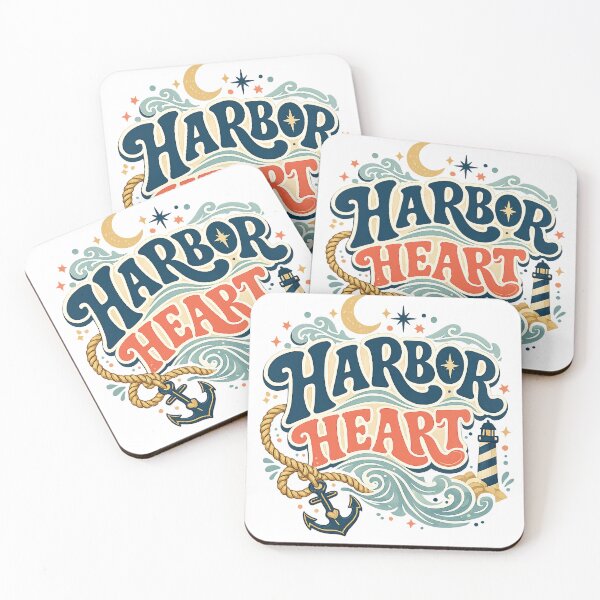 Item preview, Harbor Heart Nautical Ocean Lighthouse Anchor Coastal Retro Art Design designed and sold by inkoutninja.
