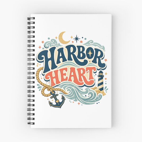 Item preview, Harbor Heart Nautical Ocean Lighthouse Anchor Coastal Retro Art Design designed and sold by inkoutninja.