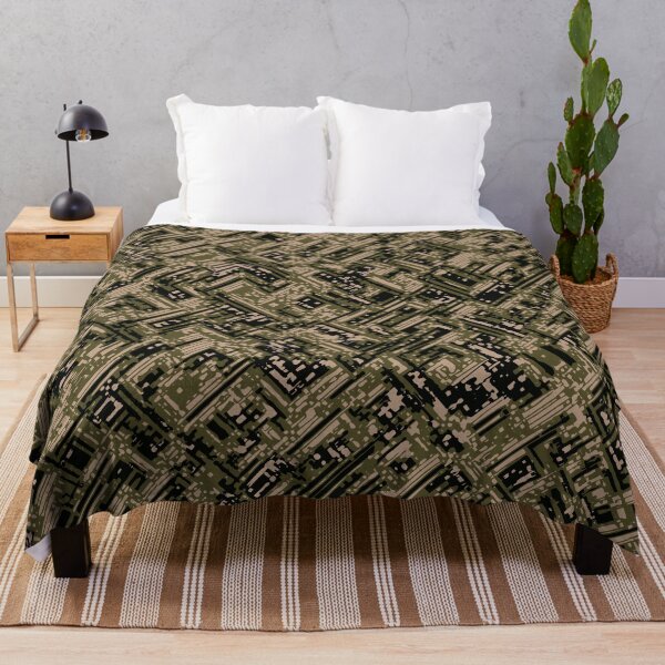 Item preview, Military Camouflage Distorted Lines Patterns in Green, Beige and Black designed and sold by ShopieHome.