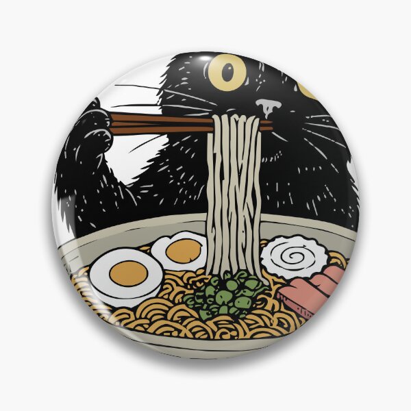 Item preview, Cute Black Cat Eating Ramen Japanese Style T-Shirt designed and sold by awesome-loob.