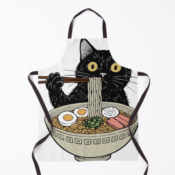Item preview, Cute Black Cat Eating Ramen Japanese Style T-Shirt designed and sold by awesome-loob.