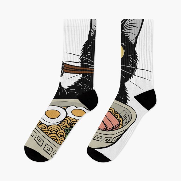 Item preview, Cute Black Cat Eating Ramen Japanese Style T-Shirt designed and sold by awesome-loob.