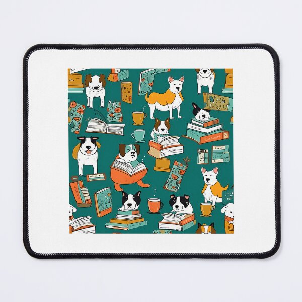 Item preview, Books And Coffee And Dogs And Social Justice. Cartoon Pattern designed and sold by blowerkatherine.