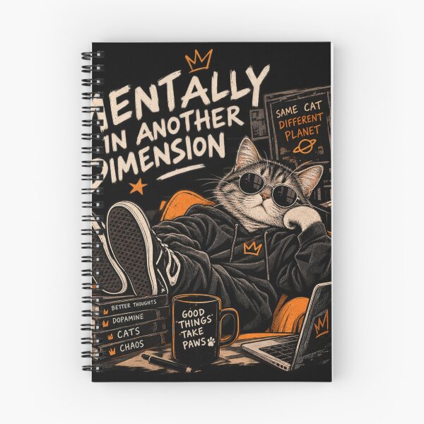 Item preview, Mentally In Another Dimension - Chill Cat Desk Streetwear designed and sold by GenZFashion000.