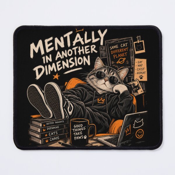 Item preview, Mentally In Another Dimension - Chill Cat Desk Streetwear designed and sold by GenZFashion000.