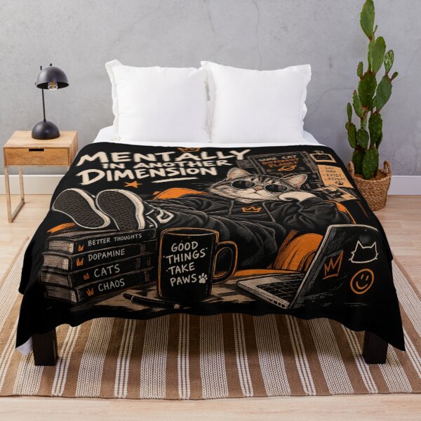 Item preview, Mentally In Another Dimension - Chill Cat Desk Streetwear designed and sold by GenZFashion000.