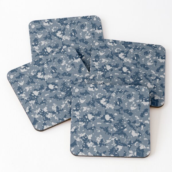 Item preview, Winter Camouflage Distorted Glass Canvas Patterns in Blue Shades designed and sold by ShopieHome.