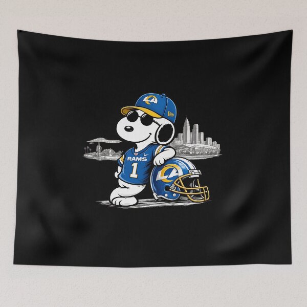 Item preview, Snoopy Rams Fanatic with Helmet and City designed and sold by Sketchquad.