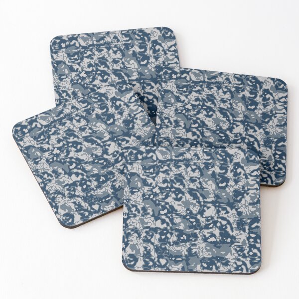 Item preview, Winter Camouflage Distorted Glass Blocks Patterns in Blue Shades designed and sold by ShopieHome.