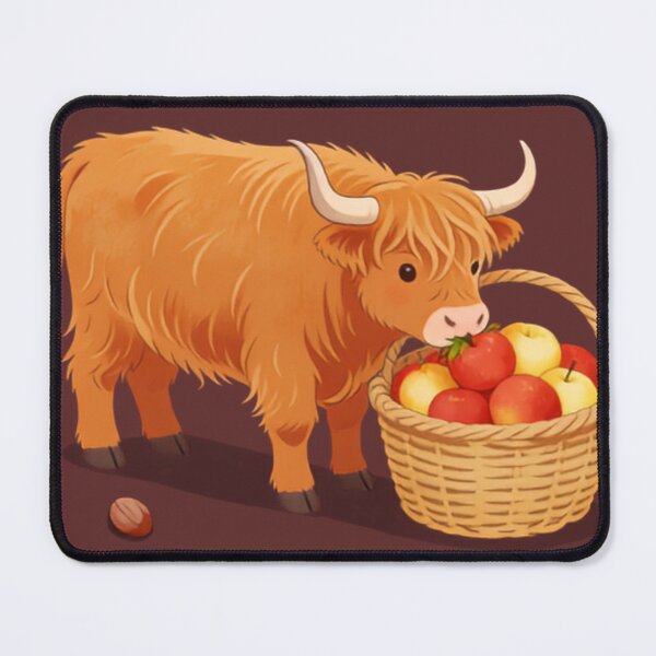 Item preview, Highland Cow & Apple Basket designed and sold by DumpsterSage.