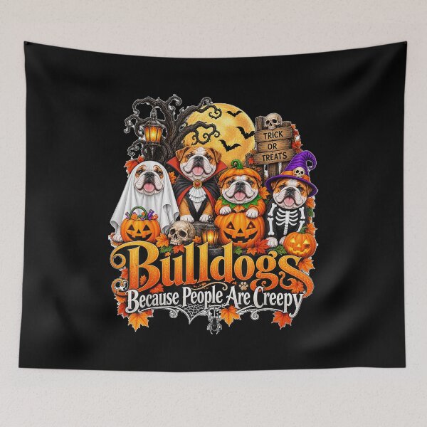 Item preview, Bulldogs Because People are Creepy Halloween Dogs Costume  designed and sold by HarinDonreka.