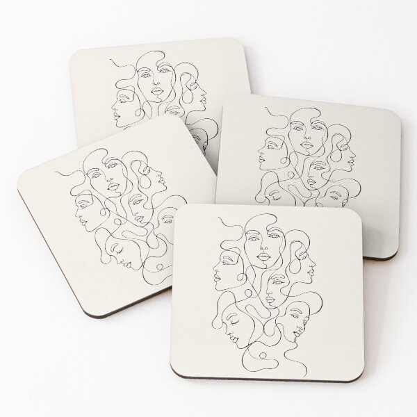 Item preview, Continuous One Line Multiple Female Faces designed and sold by FemmePod.