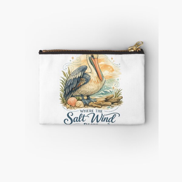 Item preview, Where the Salt Wind Rests Pelican Coastal Ocean Watercolor Art Design designed and sold by inkoutninja.