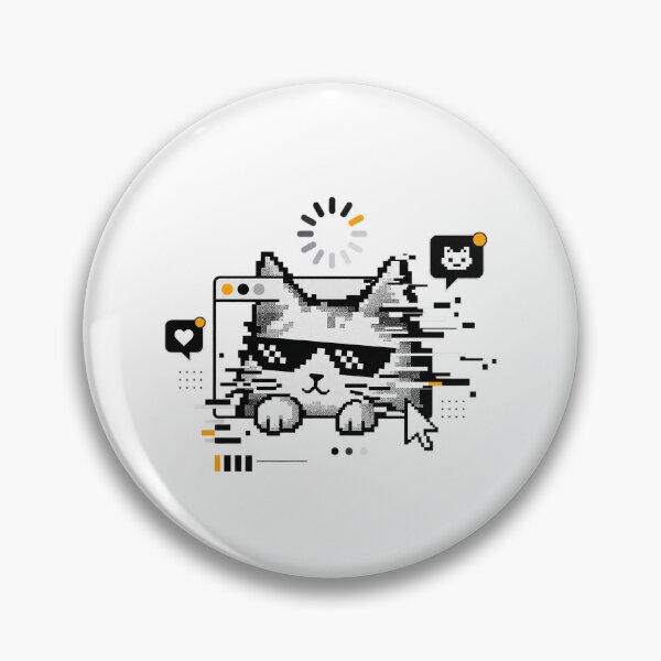 Item preview, Retro Glitch Pixel Cat in Computer Browser Window designed and sold by zzz888.