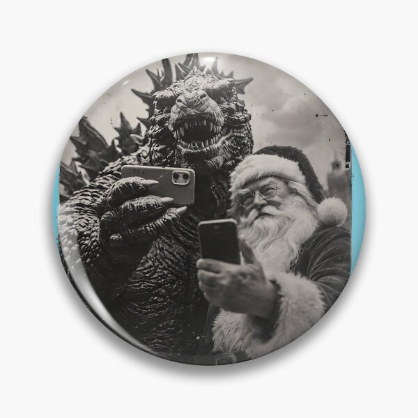Item preview, Godzilla Santa Claus Vintage Selfie Photo designed and sold by Watersongnerd.
