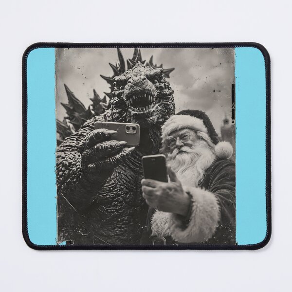 Item preview, Godzilla Santa Claus Vintage Selfie Photo designed and sold by Watersongnerd.