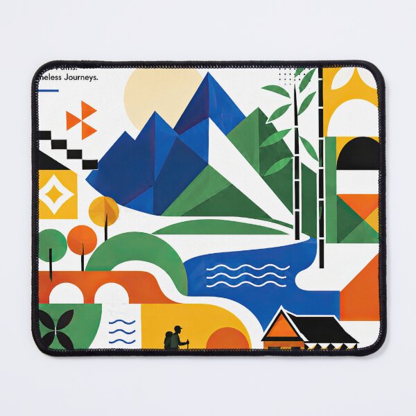 Item preview, Colorful geometric travel poster illustrating Luang Namtha, Laos designed and sold by ckybe.