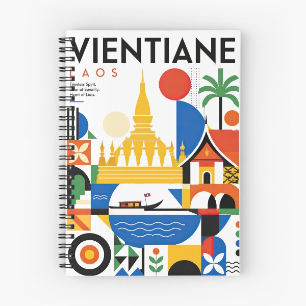 Item preview, Colorful geometric illustration of Vientiane, Laos featuring tem designed and sold by ckybe.