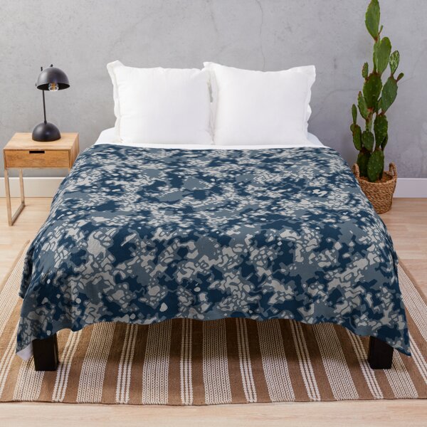Item preview, Winter Camouflage Artistic Sponge Patterns in Blue Shades designed and sold by ShopieHome.