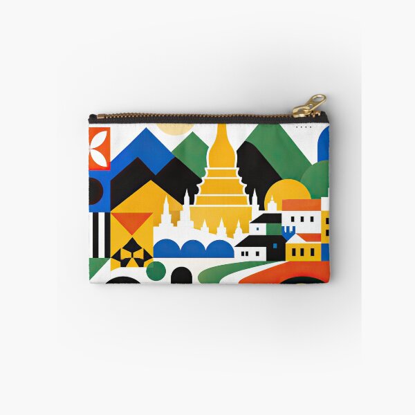 Item preview, Colorful geometric travel poster celebrating Muang Xay, Laos, designed and sold by ckybe.