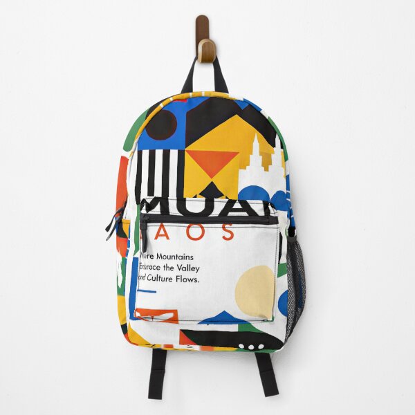 Item preview, Colorful geometric travel poster celebrating Muang Xay, Laos, designed and sold by ckybe.