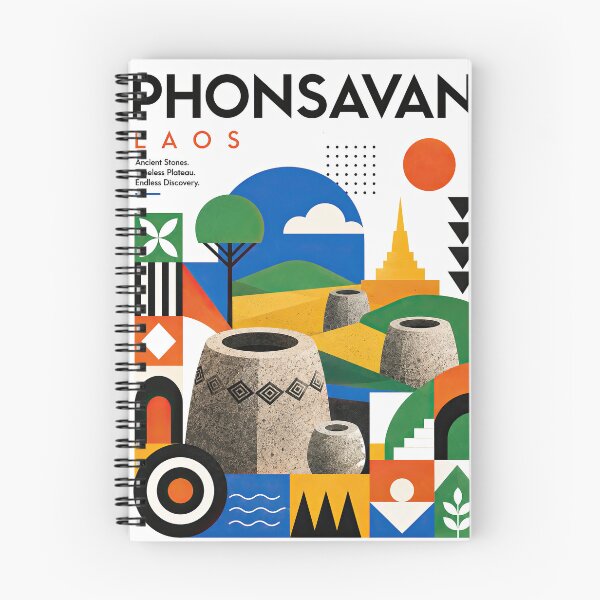 Item preview, Colorful geometric poster celebrating Phonsavan, Laos with ancie designed and sold by ckybe.