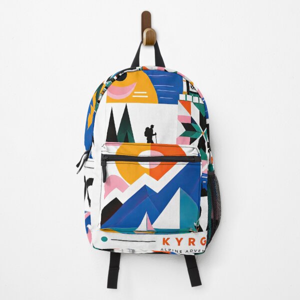 Item preview, Colorful geometric travel poster featuring Karakol, Kyrgyzstan, designed and sold by ckybe.