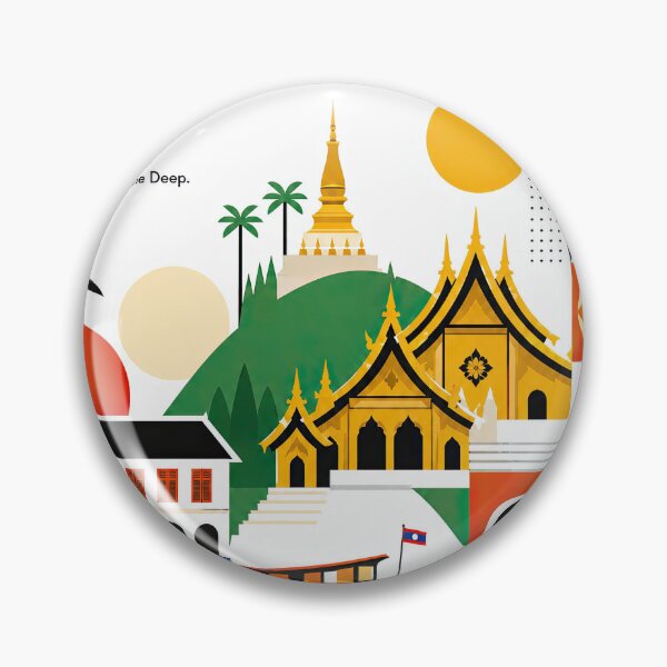 Item preview, Illustrated travel poster featuring Luang Prabang, Laos, with designed and sold by ckybe.